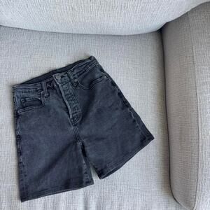 High rise denim shorts